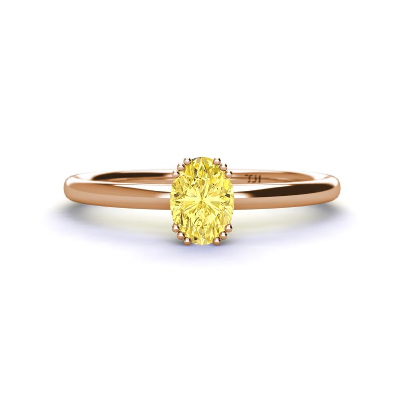 Orla Oval Cut Yellow Sapphire Solitaire Engagement Ring 