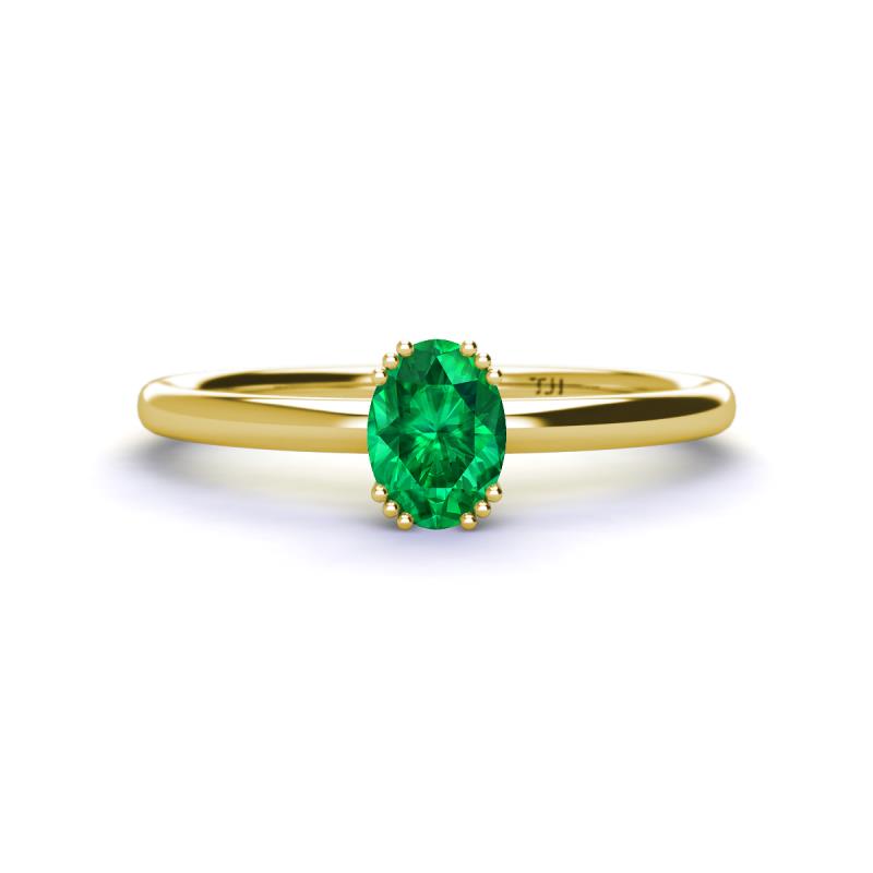 Orla Oval Cut Emerald Solitaire Engagement Ring 