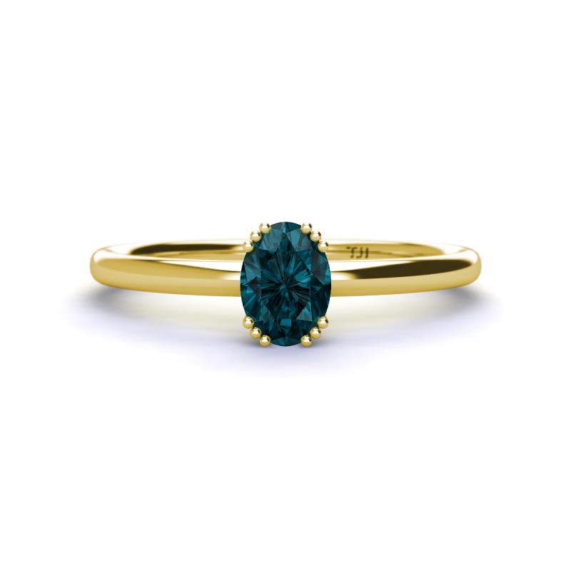 Orla Oval Cut London Blue Topaz Solitaire Engagement Ring 