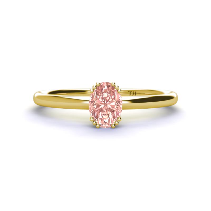 Orla Oval Cut Morganite Solitaire Engagement Ring 