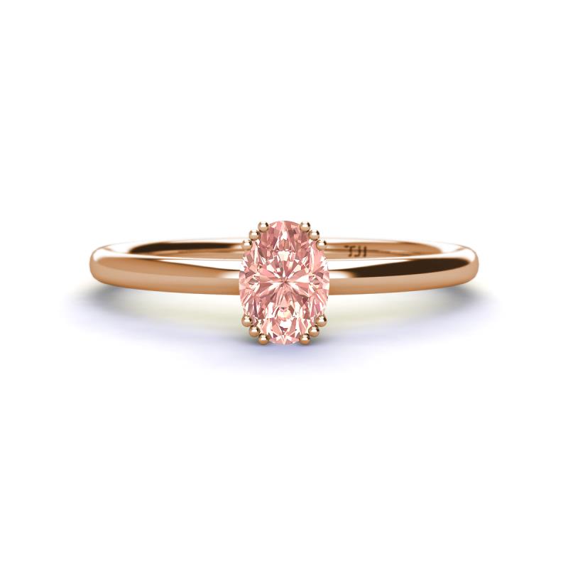 Orla Oval Cut Morganite Solitaire Engagement Ring 