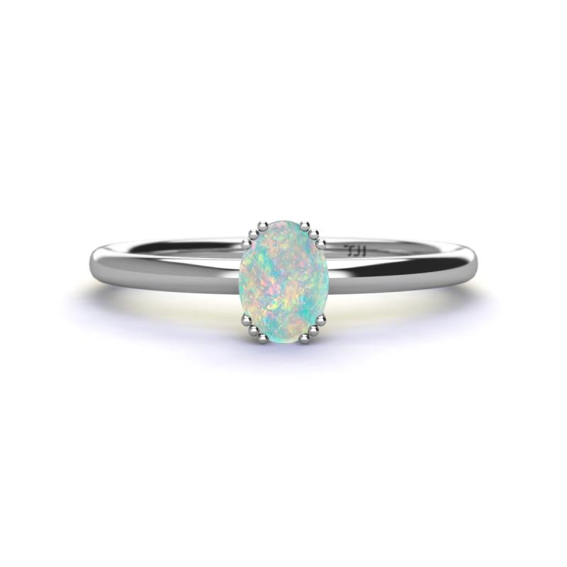 Orla Oval Cut Opal Solitaire Engagement Ring 