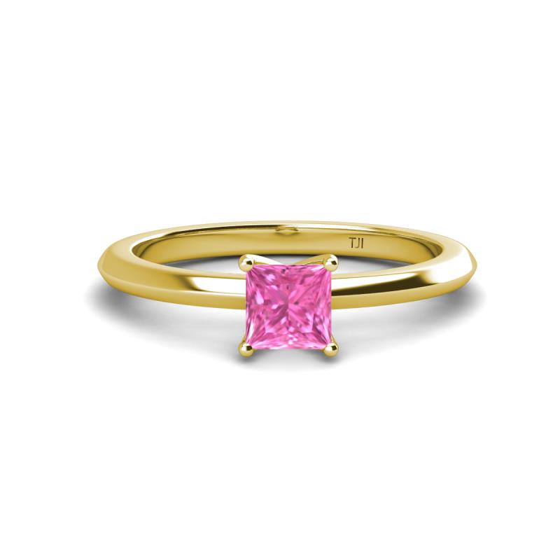 Zelda Princess Cut 5.5mm Pink Sapphire Solitaire Engagement Ring 