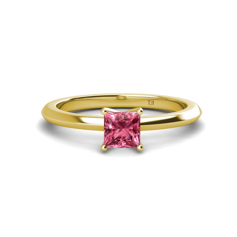Zelda Princess Cut 5.5mm Pink Tourmaline Solitaire Engagement Ring 