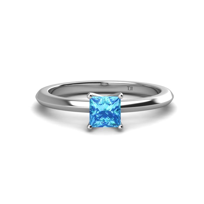 Zelda Princess Cut 5.5mm Blue Topaz Solitaire Engagement Ring 