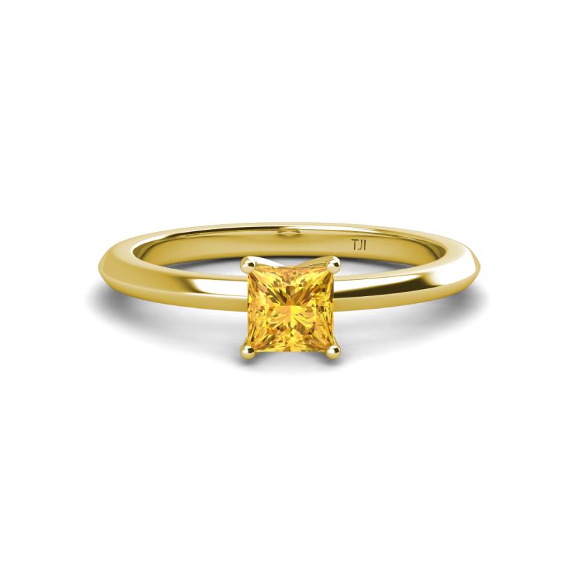 Zelda Princess Cut 5.5mm Citrine Solitaire Engagement Ring 