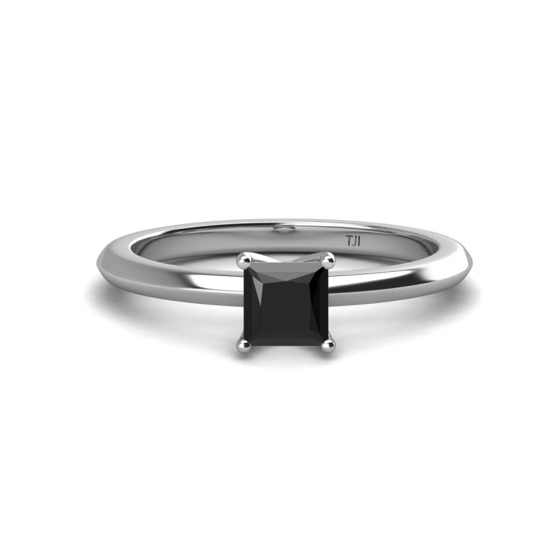 Zelda Princess Cut 5.5mm Black Diamond Solitaire Engagement Ring 