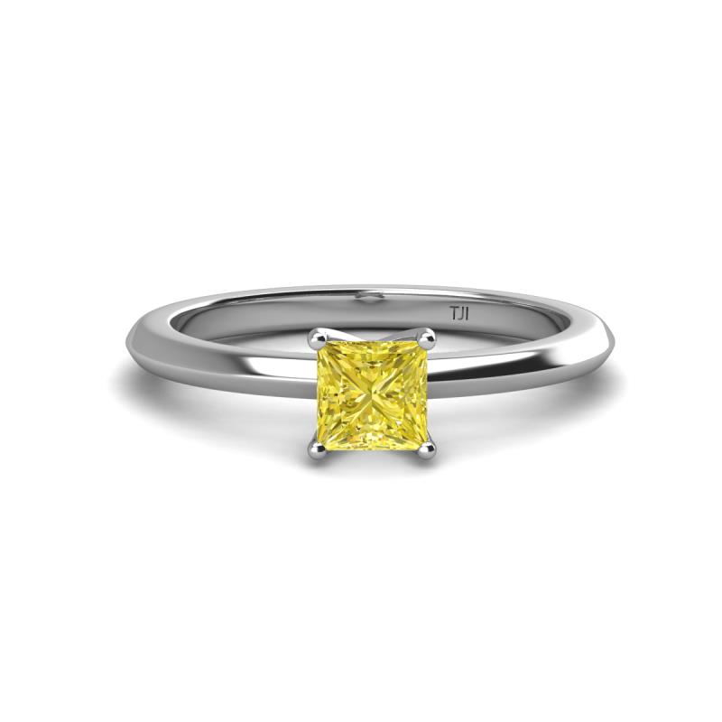 Zelda Princess Cut 5.5mm Yellow Diamond Solitaire Engagement Ring 