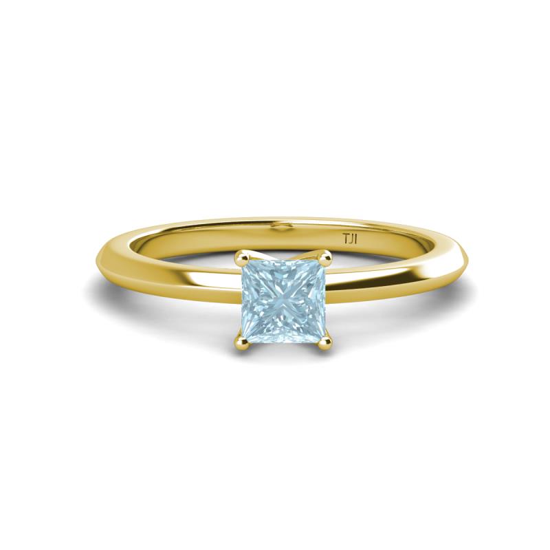 Zelda Princess Cut 5.5mm Aquamarine Solitaire Engagement Ring 