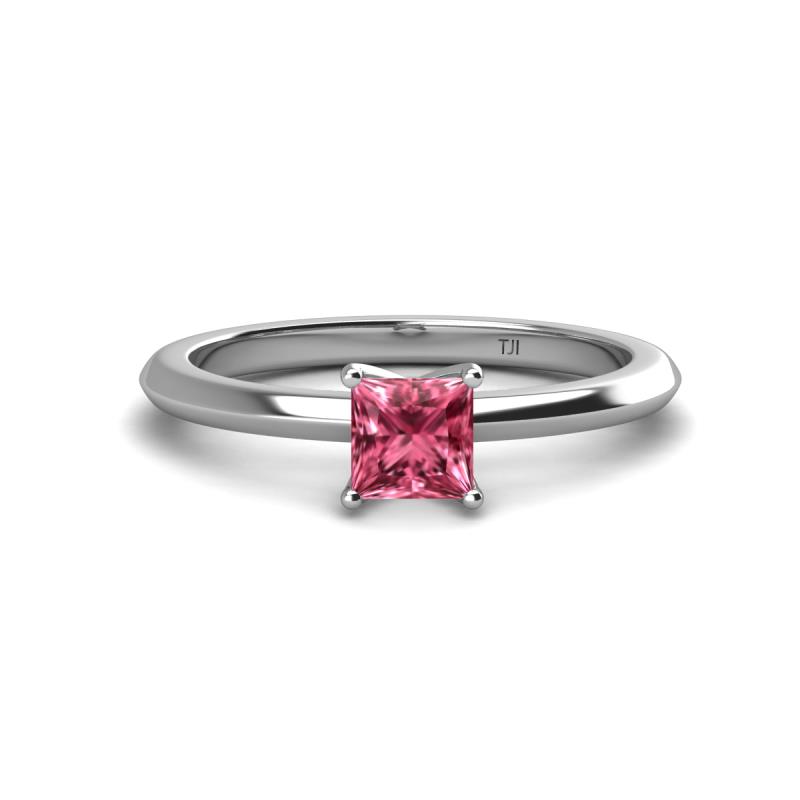 Zelda Princess Cut 5.5mm Pink Tourmaline Solitaire Engagement Ring 