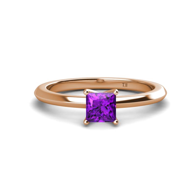 Zelda Princess Cut 5.5mm Amethyst Solitaire Engagement Ring 