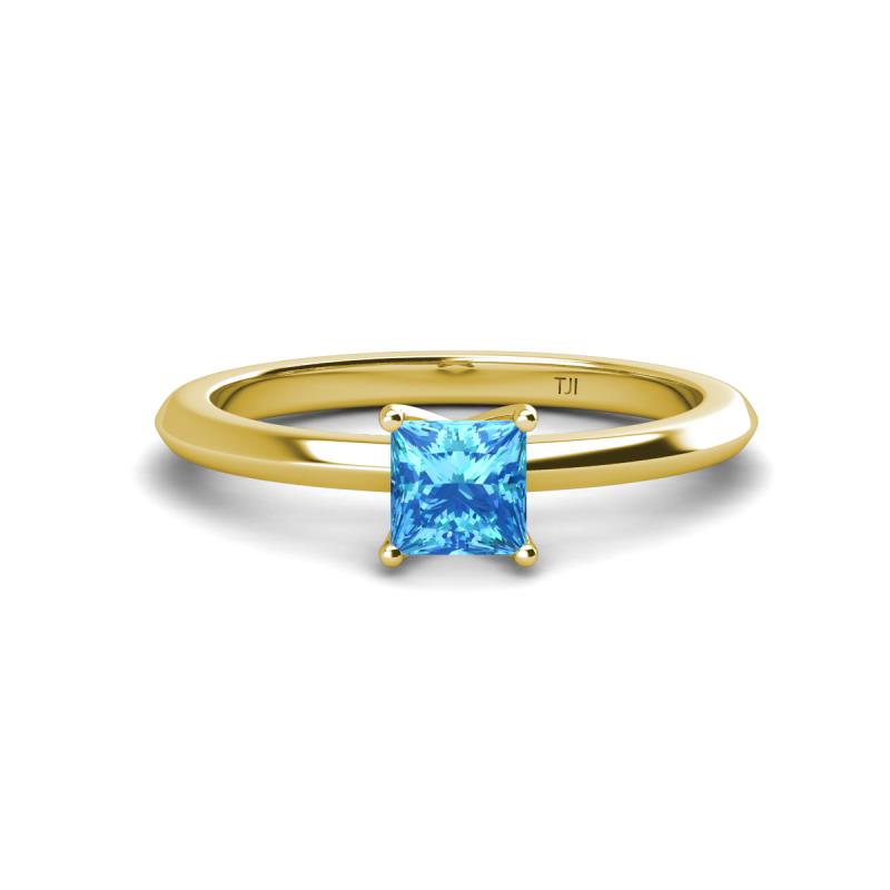 Zelda Princess Cut 5.5mm Blue Topaz Solitaire Engagement Ring 