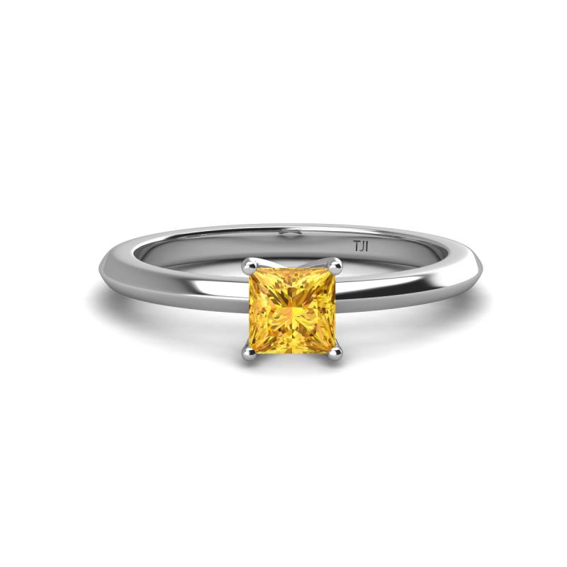 Zelda Princess Cut 5.5mm Citrine Solitaire Engagement Ring 