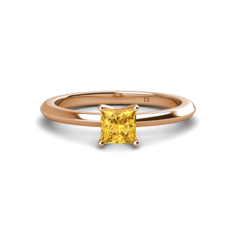 Zelda Princess Cut 5.5mm Citrine Solitaire Engagement Ring 