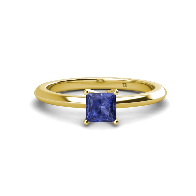 Zelda Princess Cut 5.5mm Iolite Solitaire Engagement Ring 