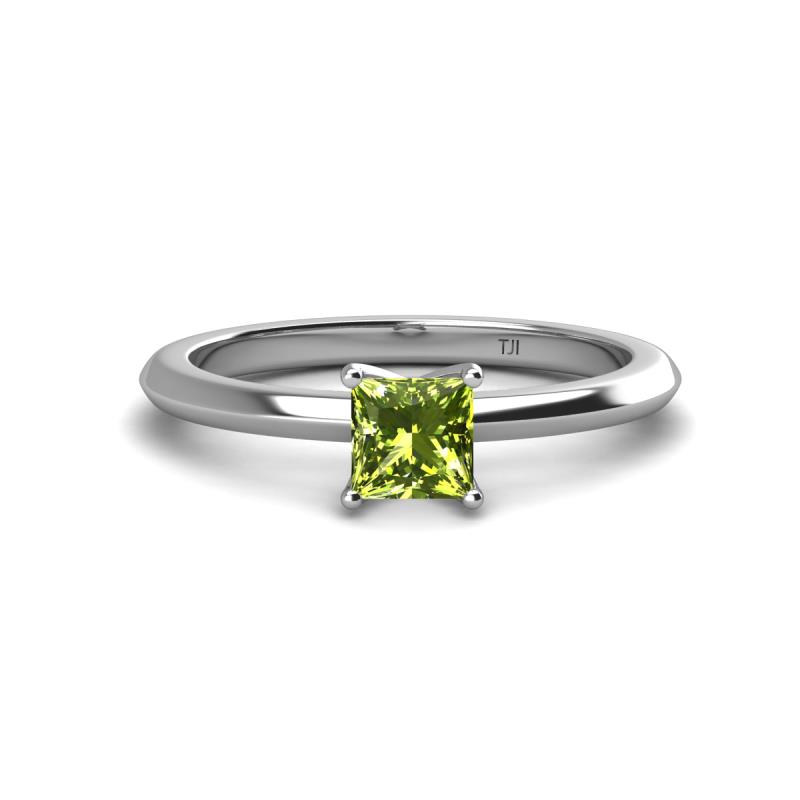 Zelda Princess Cut 5.5mm Peridot Solitaire Engagement Ring 