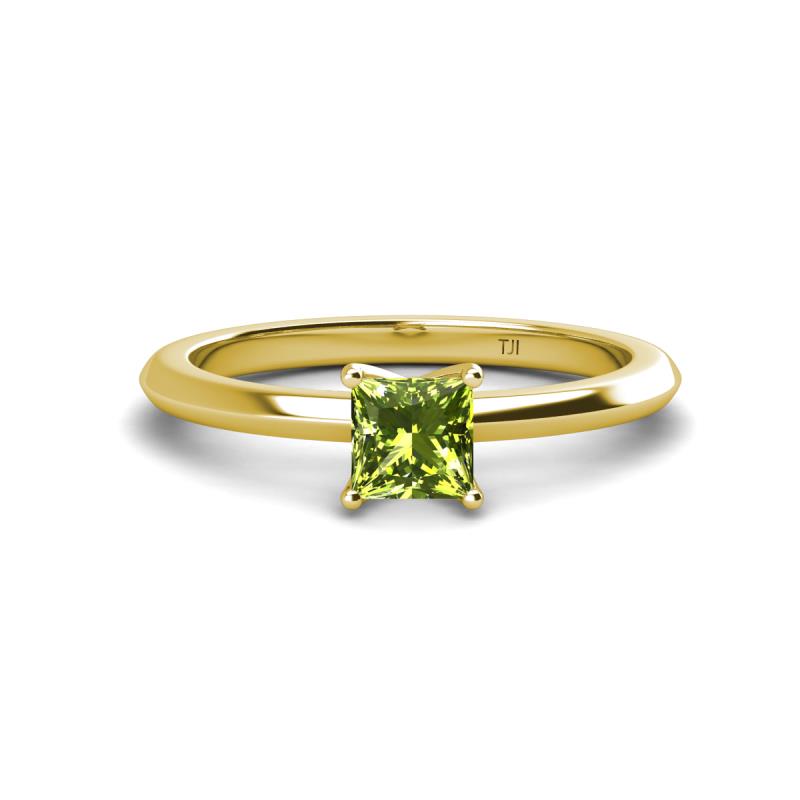 Zelda Princess Cut 5.5mm Peridot Solitaire Engagement Ring 
