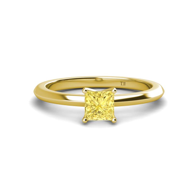 Zelda Princess Cut 5.5mm Yellow Sapphire Solitaire Engagement Ring 