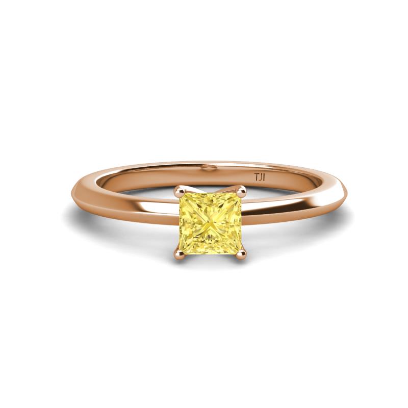 Zelda Princess Cut 5.5mm Yellow Sapphire Solitaire Engagement Ring 