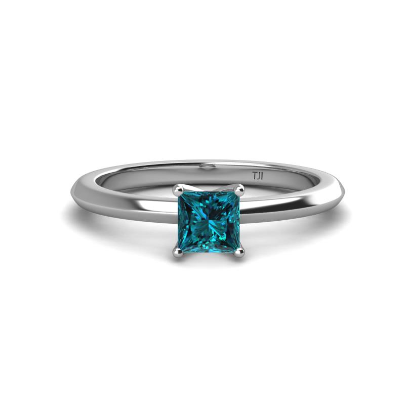 Zelda Princess Cut 5.5mm Blue Diamond Solitaire Engagement Ring 