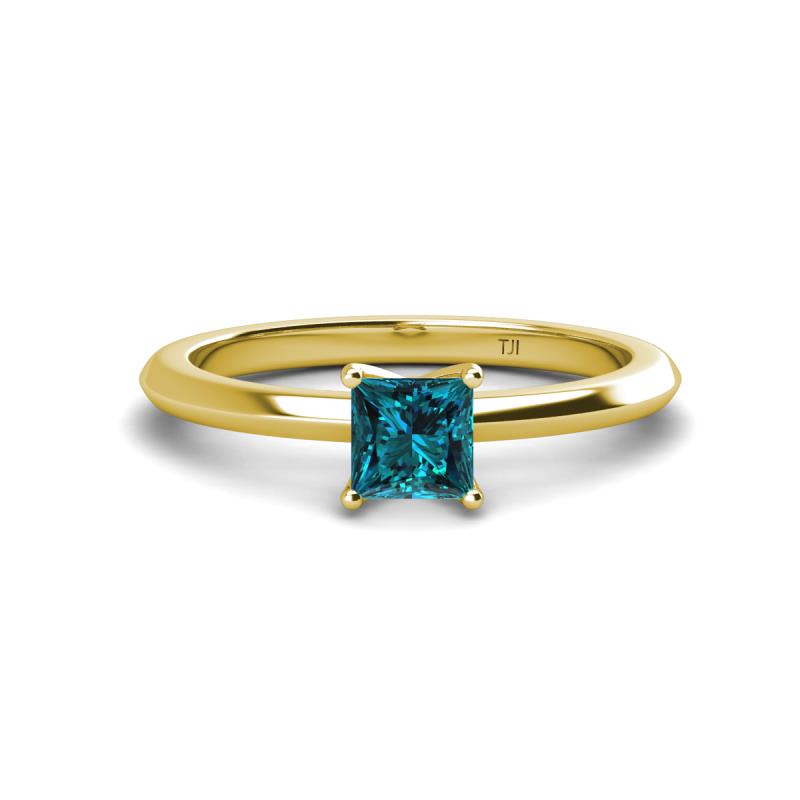 Zelda Princess Cut 5.5mm Blue Diamond Solitaire Engagement Ring 
