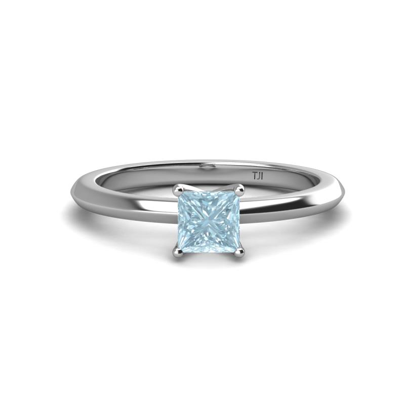 Zelda Princess Cut 5.5mm Aquamarine Solitaire Engagement Ring 