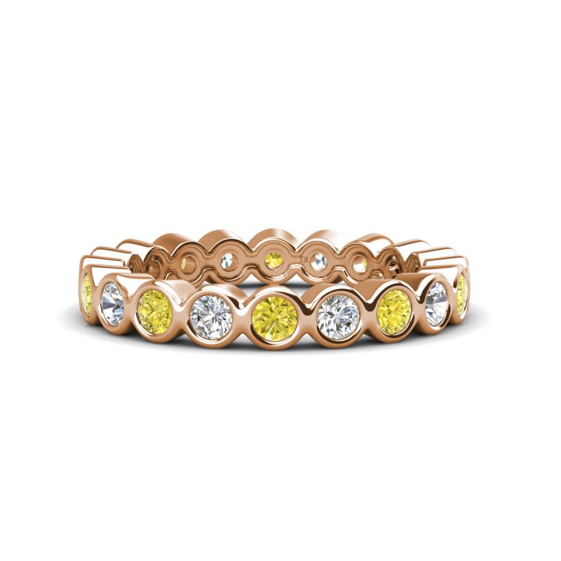 Zhuri 2.70 mm Yellow and White Diamond Eternity Band 