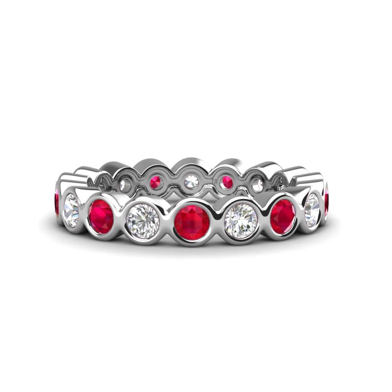 Zhuri 3.00 mm Ruby and Diamond Eternity Band 