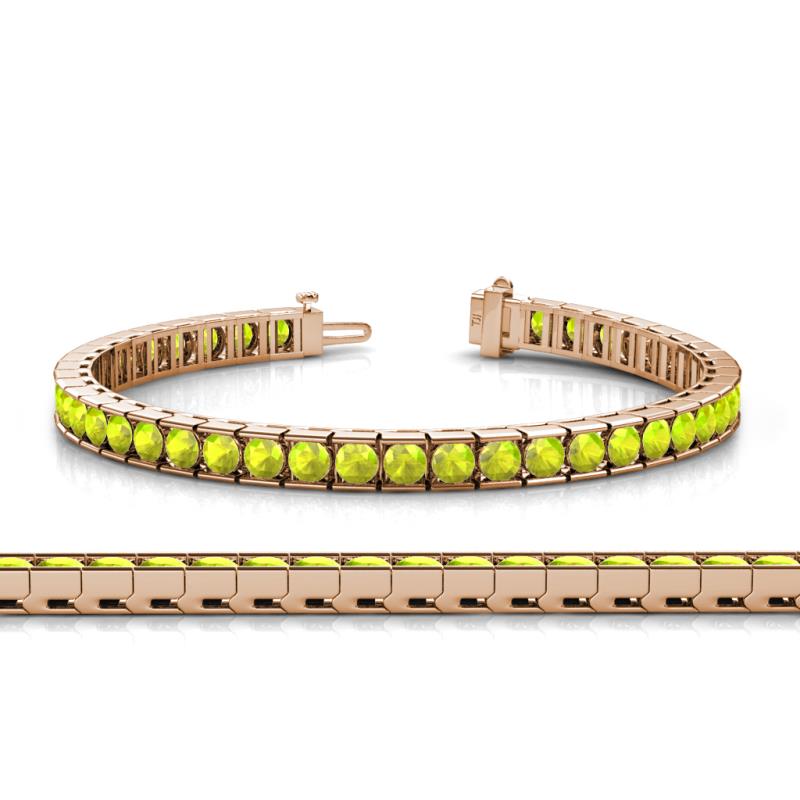Abril 3.80 mm Round Peridot Eternity Tennis Bracelet 