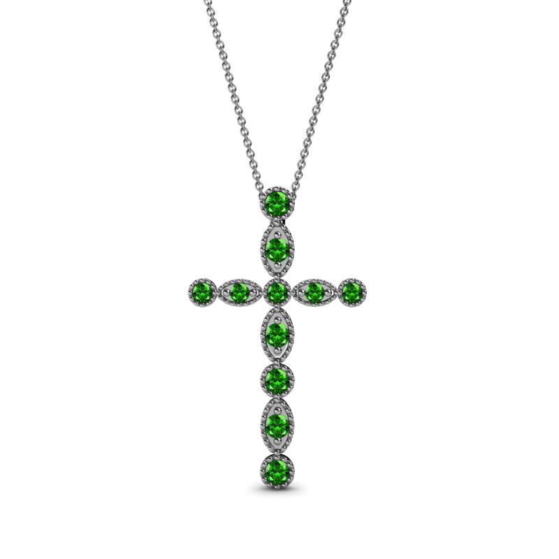 Abha Petite Green Garnet Cross Pendant 
