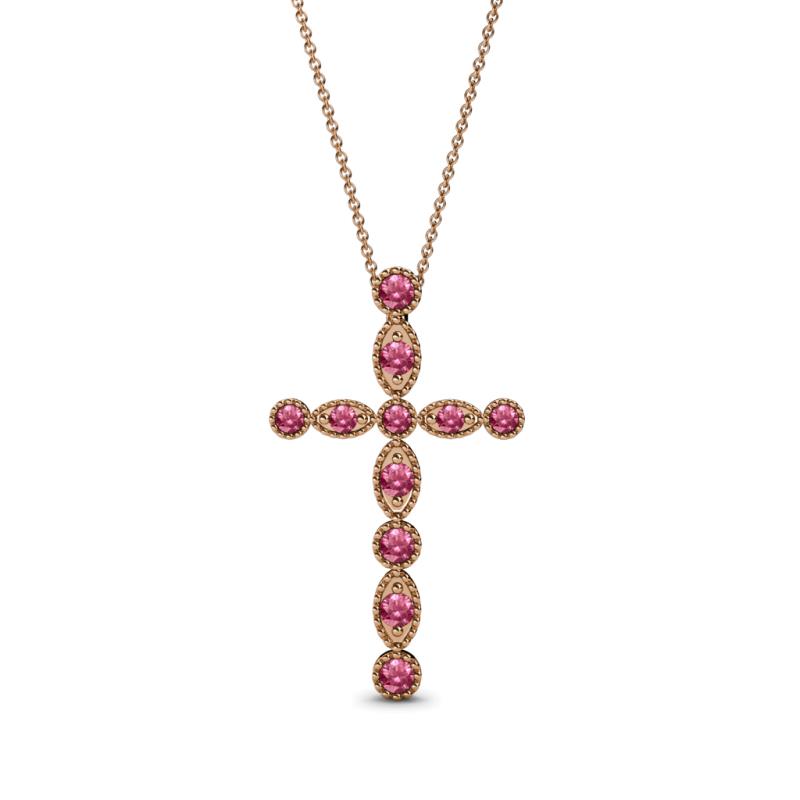 Abha Petite Pink Tourmaline Cross Pendant 
