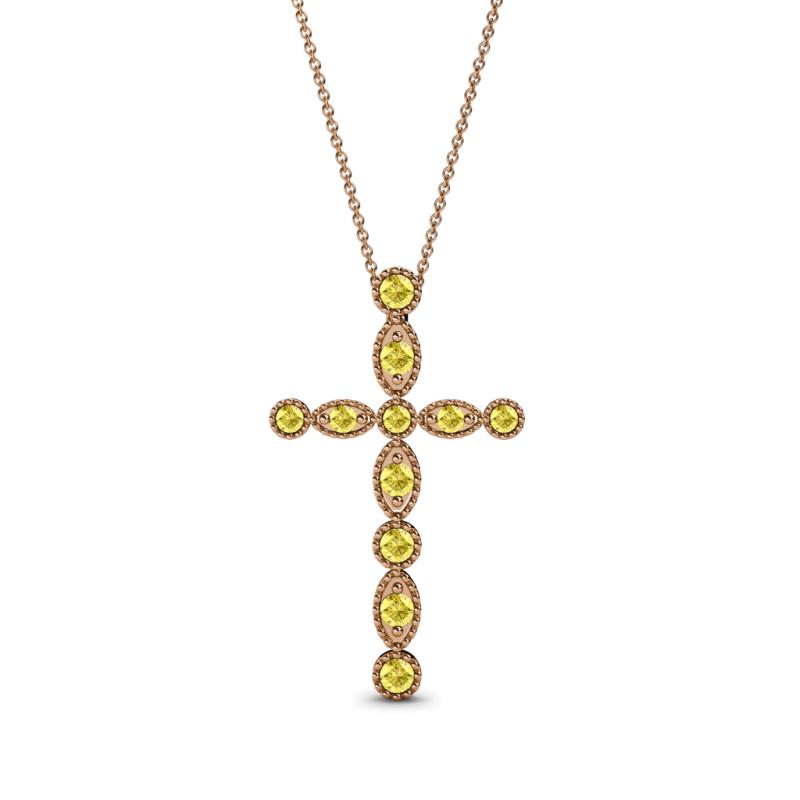 Abha Petite Yellow Sapphire Cross Pendant 