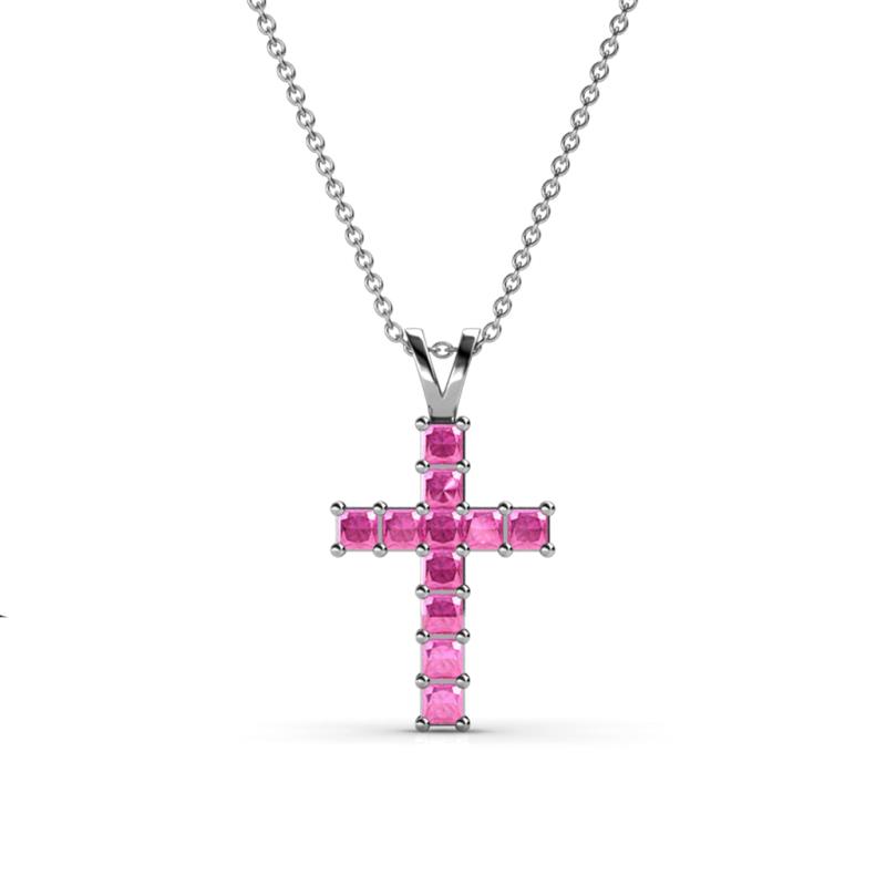 Ethel Pink Sapphire Cross Pendant 