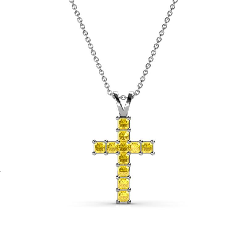 Ethel Yellow Sapphire Cross Pendant 