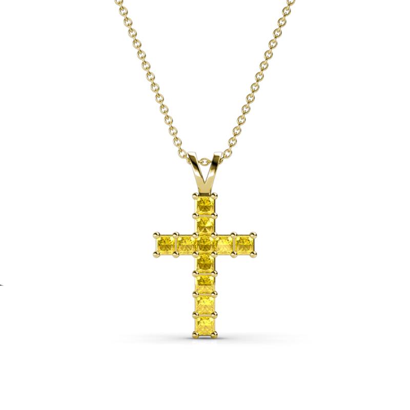 Ethel Yellow Sapphire Cross Pendant 