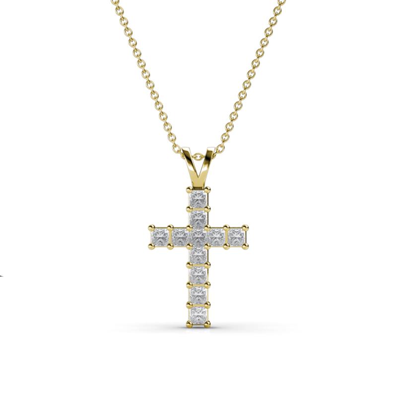 Ethel White Sapphire Cross Pendant 
