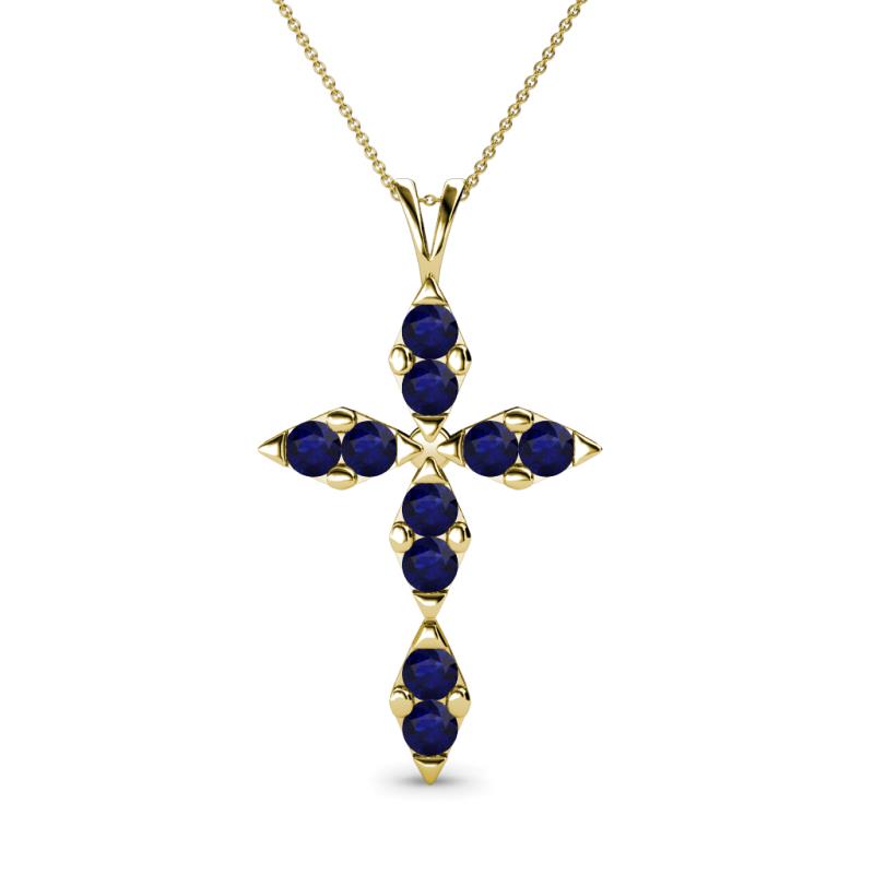Ife Petite Blue Sapphire Cross Pendant 