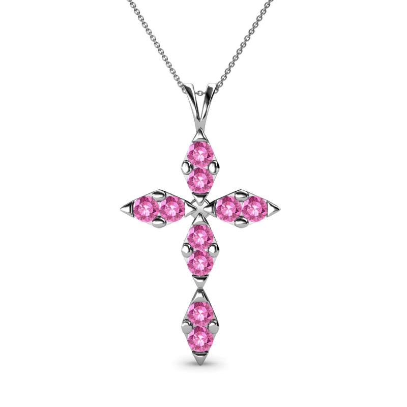 Ife Petite Pink Sapphire Cross Pendant 