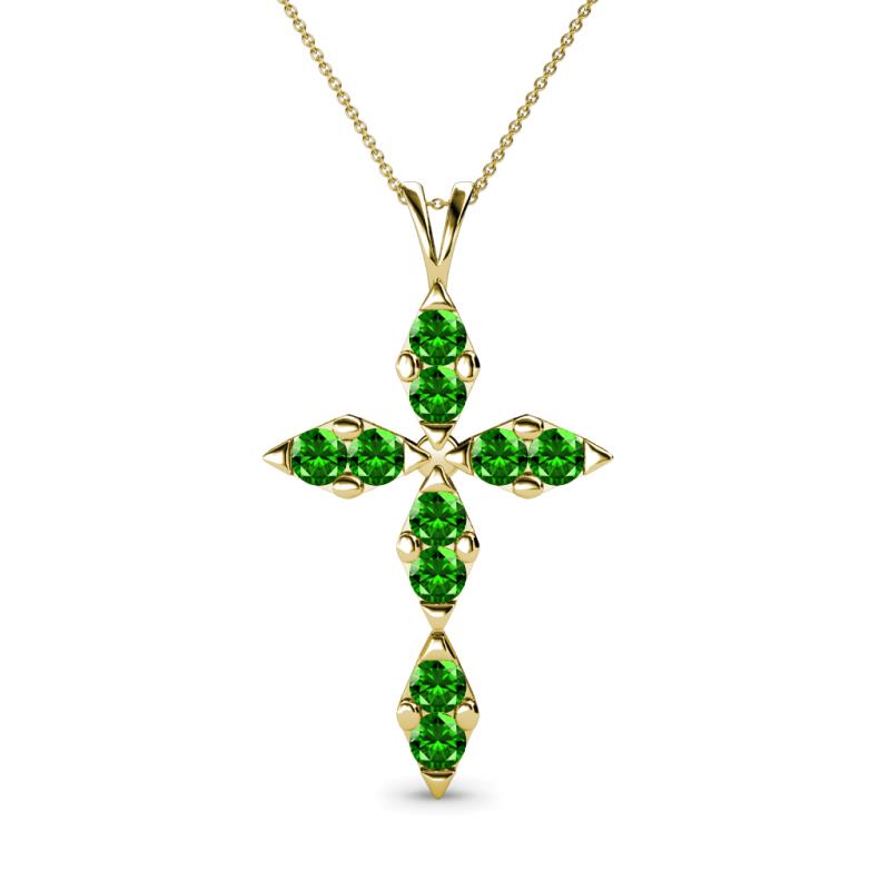 Ife Petite Green Garnet Cross Pendant 