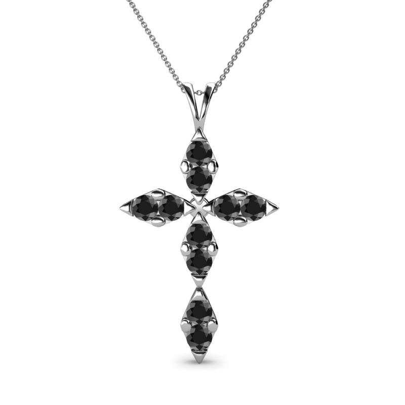 Ife Petite Black Diamond Cross Pendant 