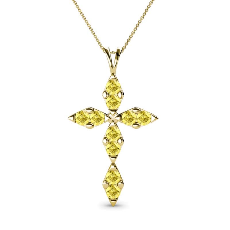 Ife Petite Yellow Sapphire Cross Pendant 