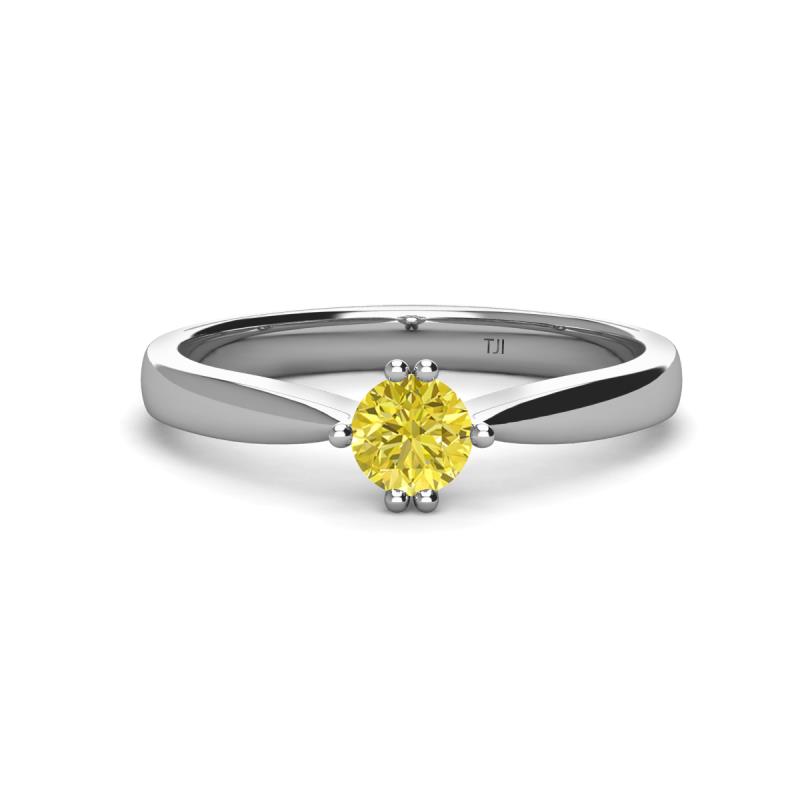 Isla 5.00 mm Round  Yellow Diamond Solitaire Engagement Ring  