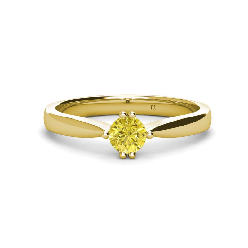 Isla 5.00 mm Round  Yellow Diamond Solitaire Engagement Ring  