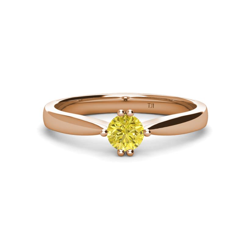 Isla 5.00 mm Round  Yellow Diamond Solitaire Engagement Ring  