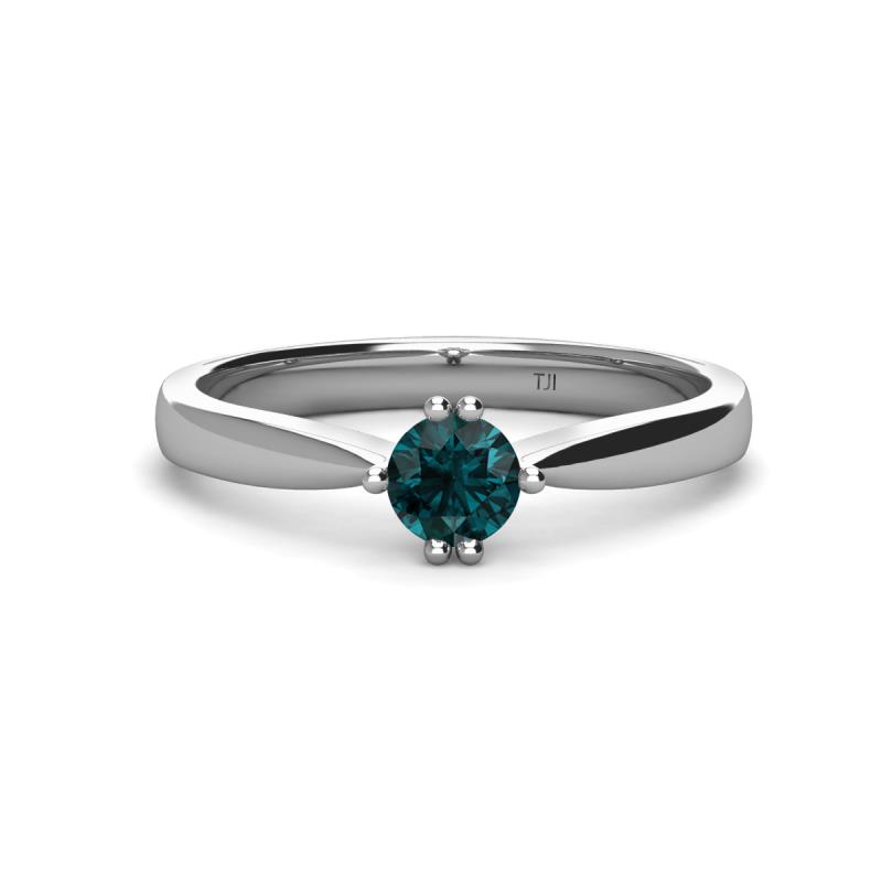 Isla 5.00 mm Round  London Blue Topaz Solitaire Engagement Ring  