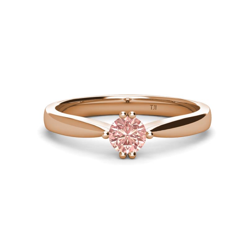 Isla 5.00 mm Round  Morganite Solitaire Engagement Ring  