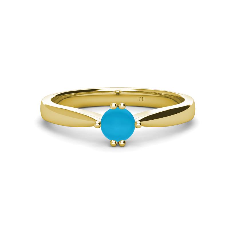 Isla 5.00 mm Round  Turquoise Solitaire Engagement Ring  