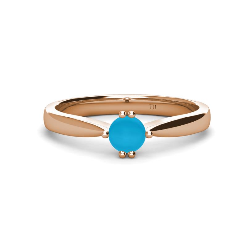 Isla 5.00 mm Round  Turquoise Solitaire Engagement Ring  