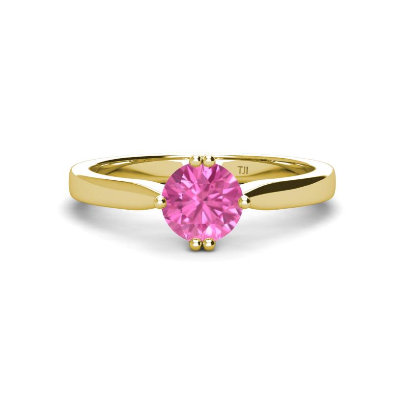 Isla 6.00 mm Round Pink Sapphire Solitaire Engagement Ring  