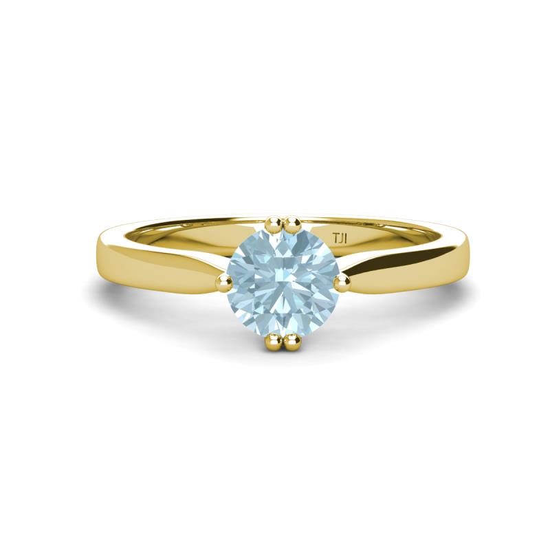 Isla 6.50 mm Round Aquamarine Solitaire Engagement Ring  